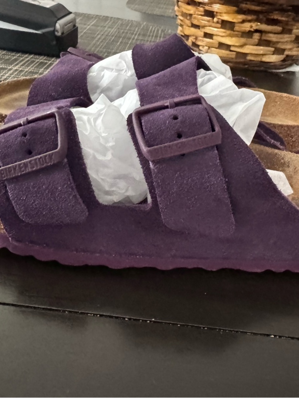 Birkenstock Purple Suede Two-Buckle Arizona 41 (10) - Picture 15 of 15